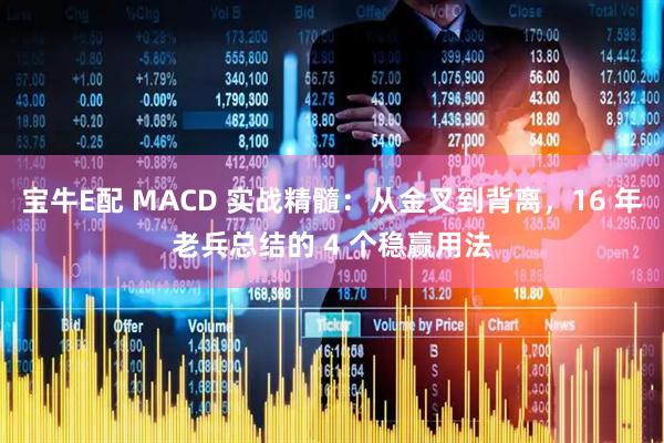 宝牛E配 MACD 实战精髓：从金叉到背离，16 年老兵总结的 4 个稳赢用法