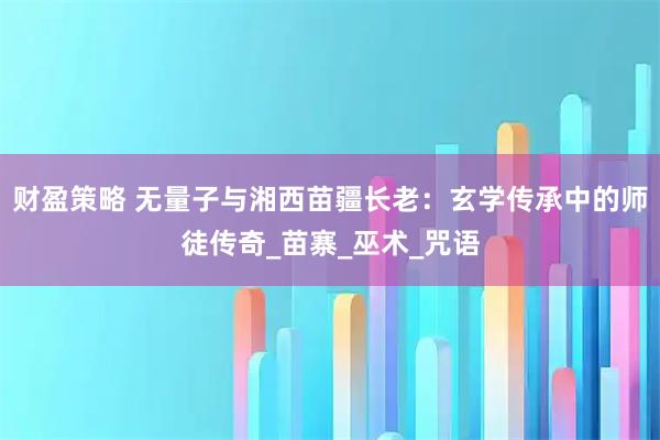 财盈策略 无量子与湘西苗疆长老：玄学传承中的师徒传奇_苗寨_巫术_咒语